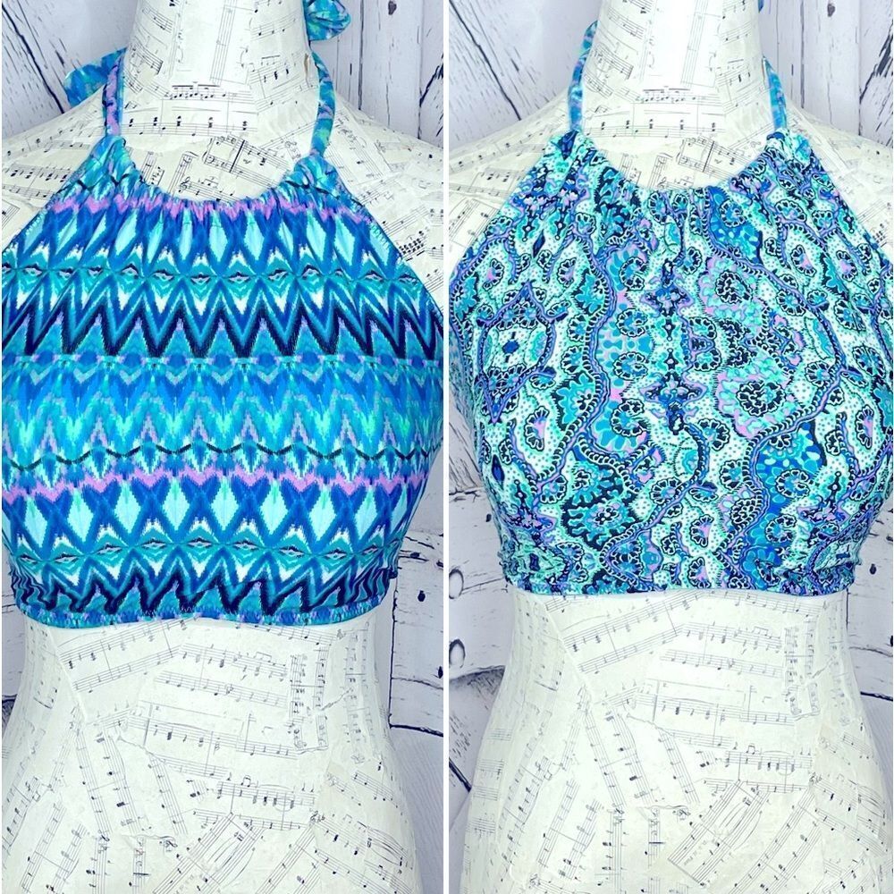 Reversible High Neck Bathing Suit Top M/L